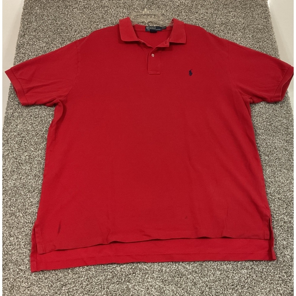 Polo Ralph Lauren Polo Shirt‎ Mens MED Red Good Classic Fit Short Sleeve Pony